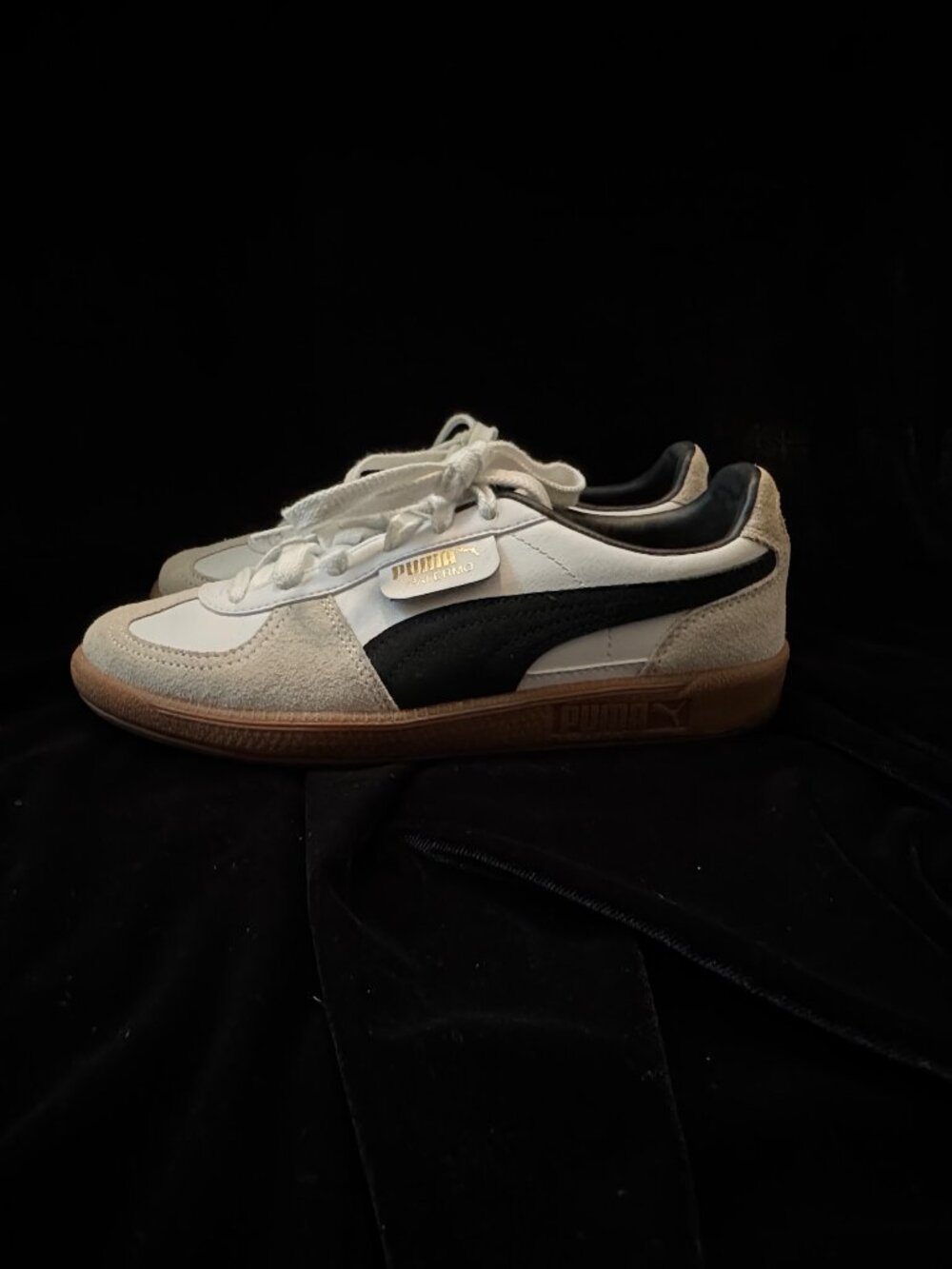 Puma Palermo Women’s Size 7.5 White Black Grey Gum Low Shoes Sneakers 397647-01